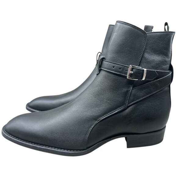 Lemarè Vitello Nero Black Leather Booties - Size 11 (Italian 41)